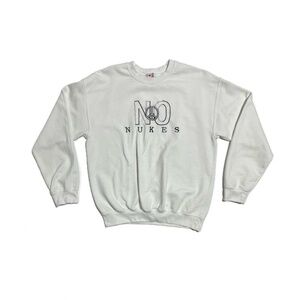 ‘No Nukes’ Embroidered White Sweatshirt